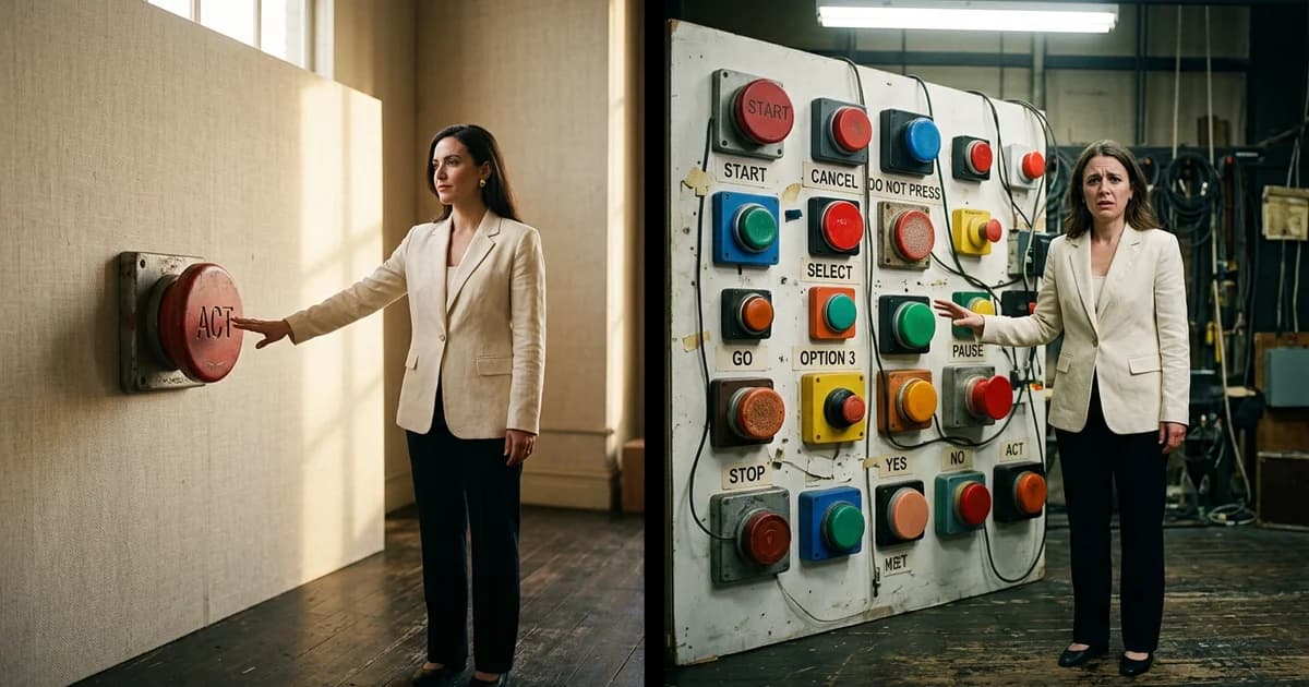 Eén knop werkt beter dan een pagina vol keuzes